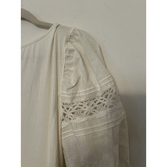 Free People Something Special White Top Puff Sleeves NWT Size XL - Picture 6 of 11